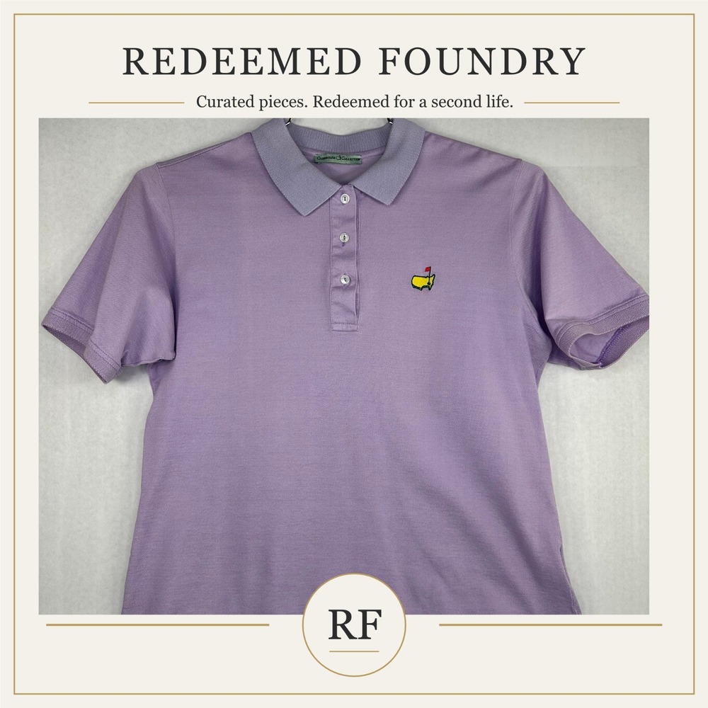 Augusta National Masters Lavender Golf Polo Womens Large Cotton Made in Italy